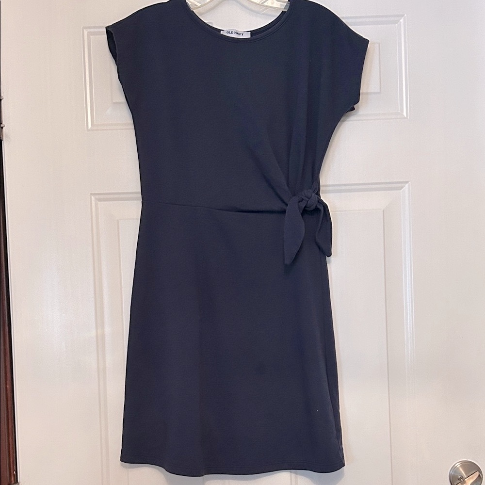 Old Navy Girl’s A-Line SS Dress XL/14 Navy Casual Knit Summer Everyday Basic
